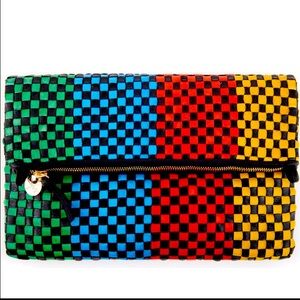 Multicolored Woven Clare V bag